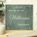 Personalised Family Chalk Design Glass Chopping Board/Worktop Saver - Image 3