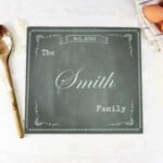 Personalised Family Chalk Design Glass Chopping Board/Worktop Saver - Image 5