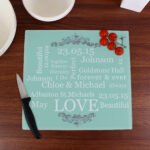 Personalised Typography Design Glass Chopping Board/Worktop Saver - Image 2