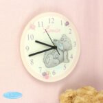 Personalised Me to You Flowers Design Glass Wall Clock