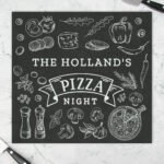 Personalised 'Pizza Night' Glass Chopping Board/Worktop Saver