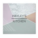 Personalised Geometric Design Glass Chopping Board/Worktop Saver - Image 3