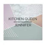 Personalised Geometric Design Glass Chopping Board/Worktop Saver - Image 5