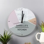 Personalised Any Message Geometric Design Glass Wall Clock - Image 3