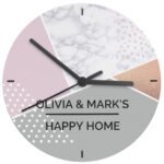 Personalised Any Message Geometric Design Glass Wall Clock - Image 4