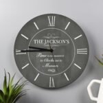 Personalised 'Time is Not Measured By Clocks But By Moments' Glass Wall Clock - Image 4