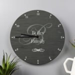 Personalised Big Initial Family Glass Wall Clock