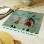 Personalised Children's Drawing Photo Upload Glass Chopping Board/Worktop Saver - Image 7