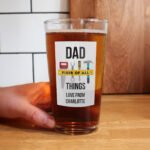 Personalised 'Fixer of All Things' Tools Design Printed Beer Glass - Image 2