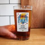 Personalised 'Super Dad' Printed Beer Glass - Image 2