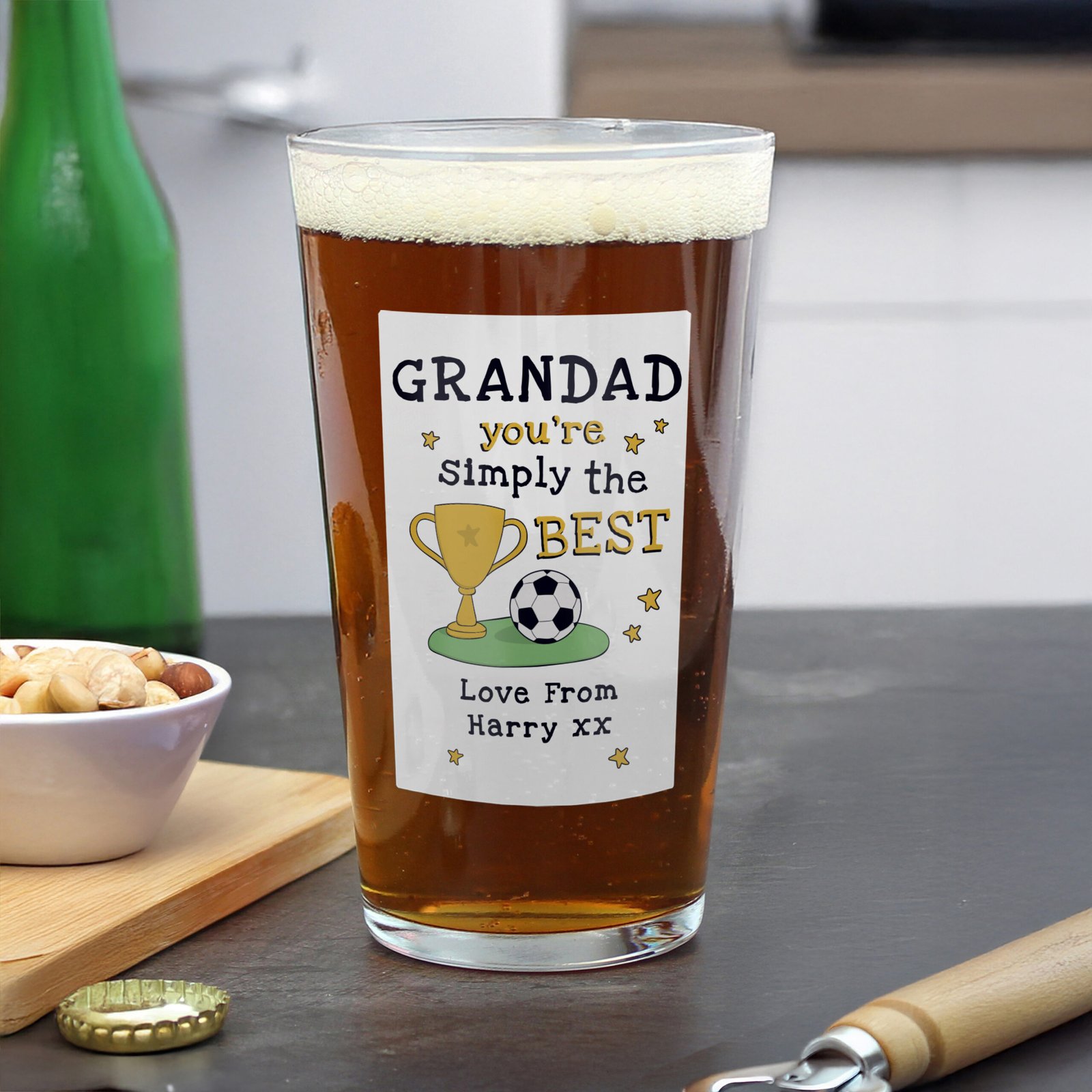 P0807A09 Personalised 'You're Simply The Best' Beer Glass Personalised 'You're Simply The Best' Beer Glass - Image 1