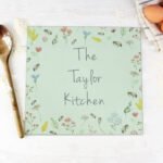 Personalised Busy Bee Design Glass Chopping Board/Worktop Saver