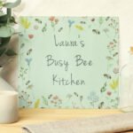 Personalised Busy Bee Design Glass Chopping Board/Worktop Saver - Image 4