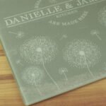 Personalised Dandelion Design Glass Chopping Board/Worktop Saver - Image 3