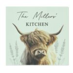 Personalised Highland Cow Design Glass Chopping Board/Worktop Saver - Image 4