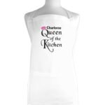 Personalised 'Queen of the Kitchen' Adult White Apron - Image 3