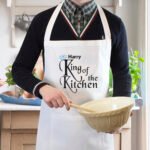 Personalised 'King of the Kitchen' Adult White Apron - Image 2