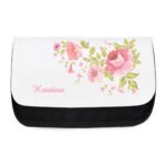 Personalised Name Only Pretty Rose Design Make-Up Bag - Image 3
