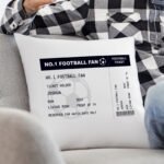 Personalised Football Ticket Design Filled Cushion - Image 2