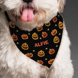 P0810A27 Personalised Halloween Pumpkin Patch Design Dog Bandana