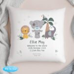 Personalised Tiny Tatty Teddy Jungle Animals Design Filled Cushion