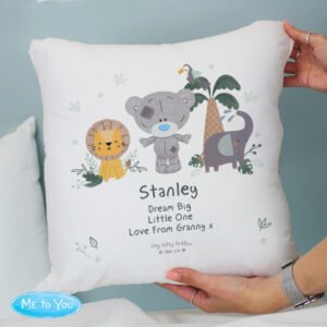 P0810A34 Personalised Tiny Tatty Teddy Jungle Animals Design Filled Cushion 2