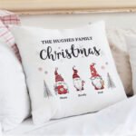 Personalised Gonk Family Design Christmas Filled Cushion - Image 3