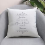 Personalised Any Message Grey Floral Design Filled Cushion - Image 4