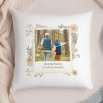 Personalised Any Message Wild Flowers Design Photo Upload Filled Cushion
