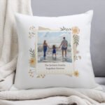 Personalised Any Message Wild Flowers Design Photo Upload Filled Cushion - Image 2