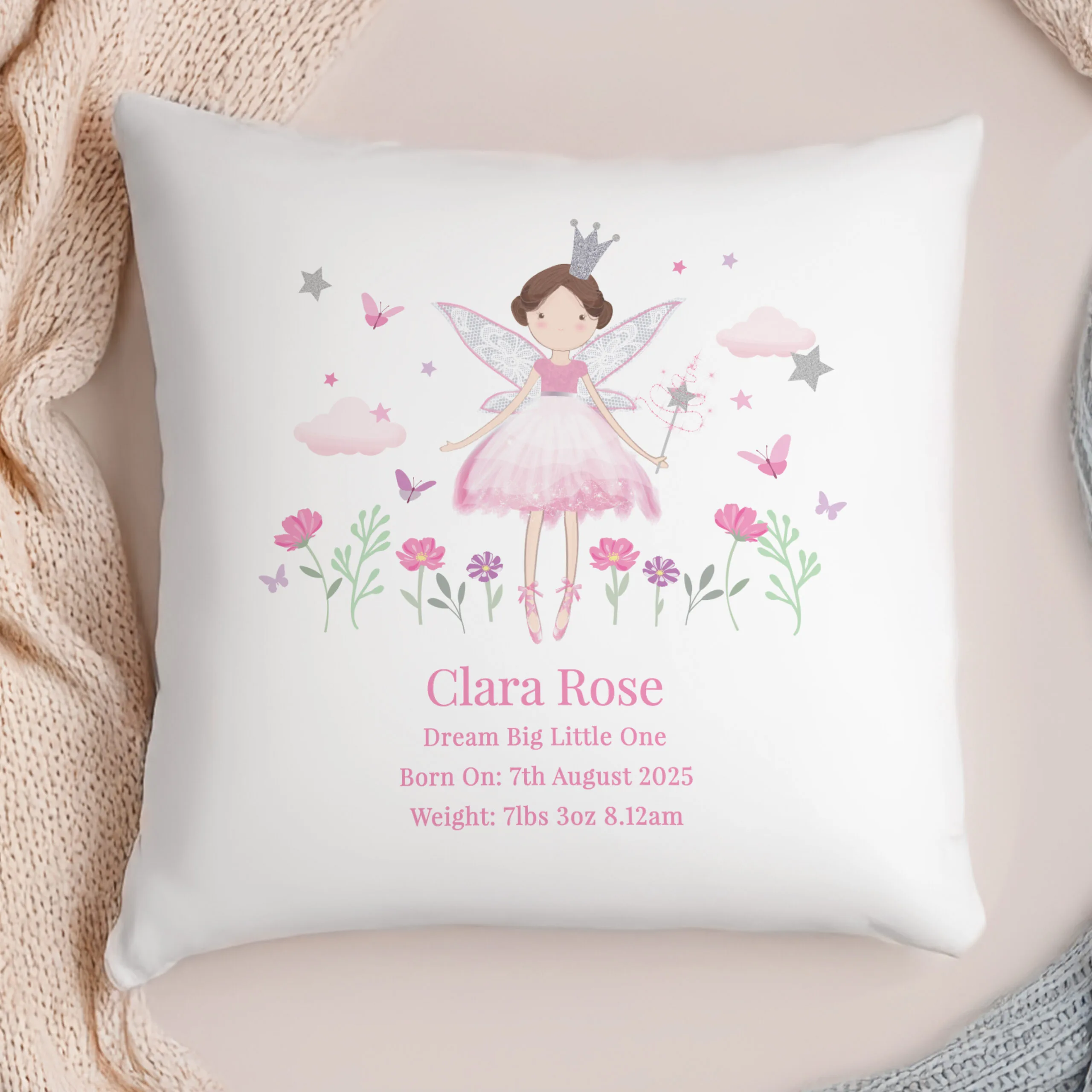 Personalised Children's Fairy Princess Design Filled Cushion - Image 2