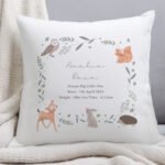 Personalised Children's Woodland Animals Design Filled Cushion
