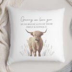 Personalised Highland Cow Design Cream Filled Cushion - Image 3
