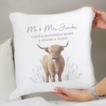 Personalised Highland Cow Design Cream Filled Cushion - Image 4