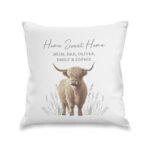 Personalised Highland Cow Design Cream Filled Cushion - Image 5