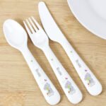 Personalised Children's Tiny Tatty Teddy Cuddle Bug 3-Piece Plastic Cutlery Set