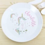 Personalised Children's Baby Unicorn Design Plastic Plate - Image 2