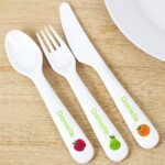 Personalised Children's Healthy Eating 3-Piece Plastic Cutlery Set