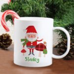 Personalised Children's Christmas Toadstool Santa Design Plastic Mug - Image 4