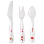 Personalised Children's Christmas Toadstool Santa Design 3-Piece Plastic Cutlery Set - Image 5