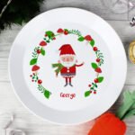 Personalised Christmas Toadstool Santa Design Children's Plastic Plate - Image 3
