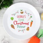 Personalised Children's 'First Christmas Dinner' Plastic Plate