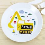 Personalised Children's Digger Design Plastic Plate - Image 3