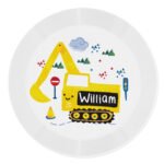 Personalised Children's Digger Design Plastic Plate - Image 4