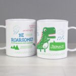 Personalised Children's Dinosaur 'Be Roarsome!' Plastic Mug - Image 4