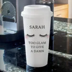 Personalised Eyelashes Design Plastic Insulated Reusable Eco Travel Cup - Image 3