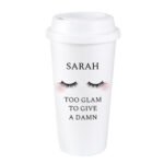Personalised Eyelashes Design Plastic Insulated Reusable Eco Travel Cup - Image 4