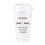 Personalised Eyelashes Design Plastic Insulated Reusable Eco Travel Cup - Image 4