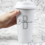 Personalised Initial & Name Plastic Insulated Reusable Eco Travel Cup - Image 2