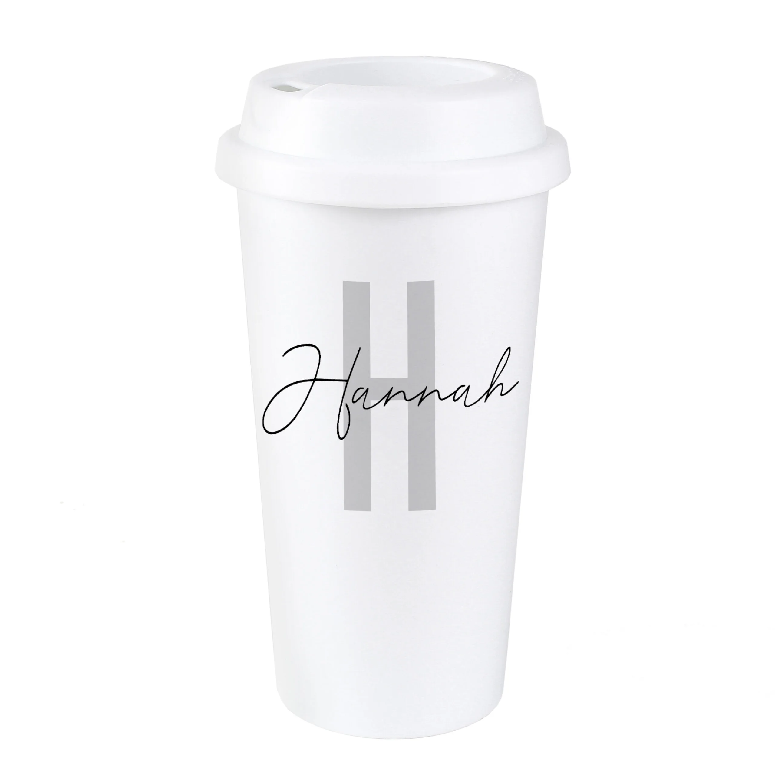 Personalised Initial & Name Plastic Insulated Reusable Eco Travel Cup - Image 4